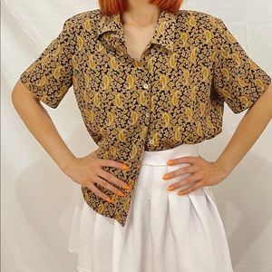 Black and gold vintage top